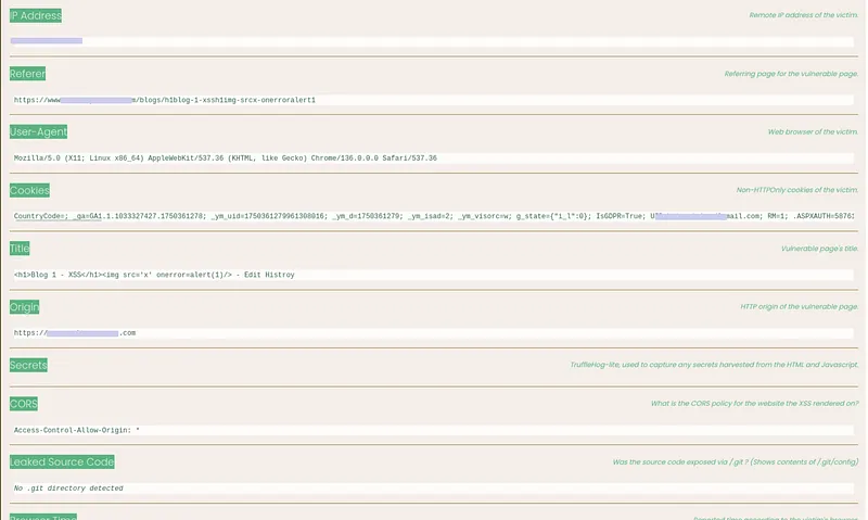 Callback origin and session detail; the controlled marker was delivered from the history-preview rendering context