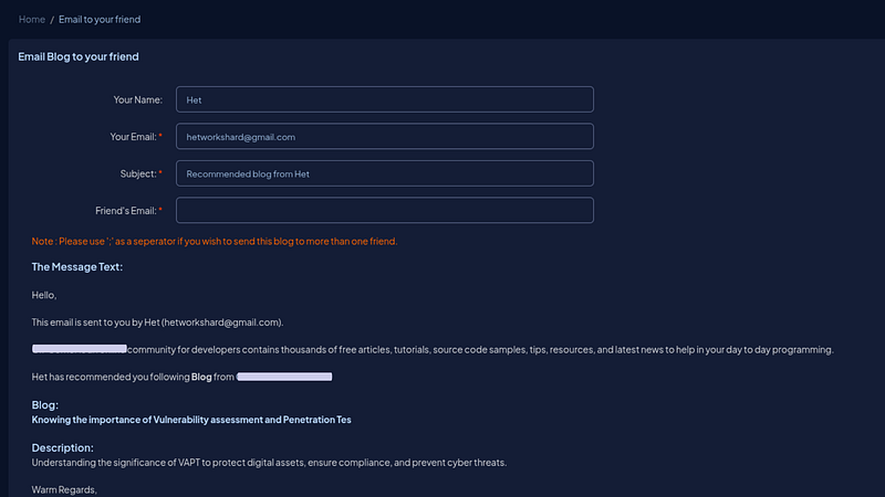 Email preview displaying distinctly different blog data after changing only the BlogID parameter to an adjacent value